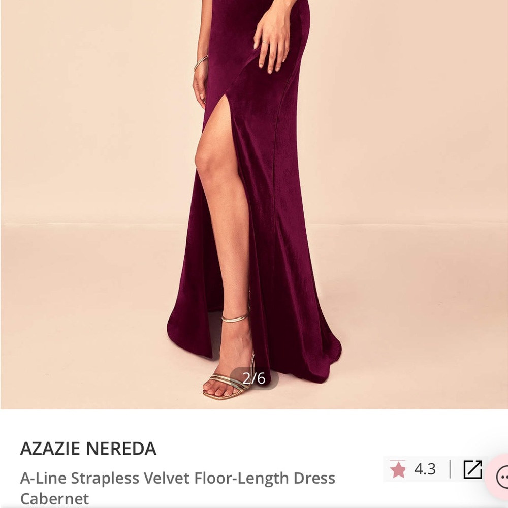 Azazie Nereda Velvet Gown - Picture 5 of 8